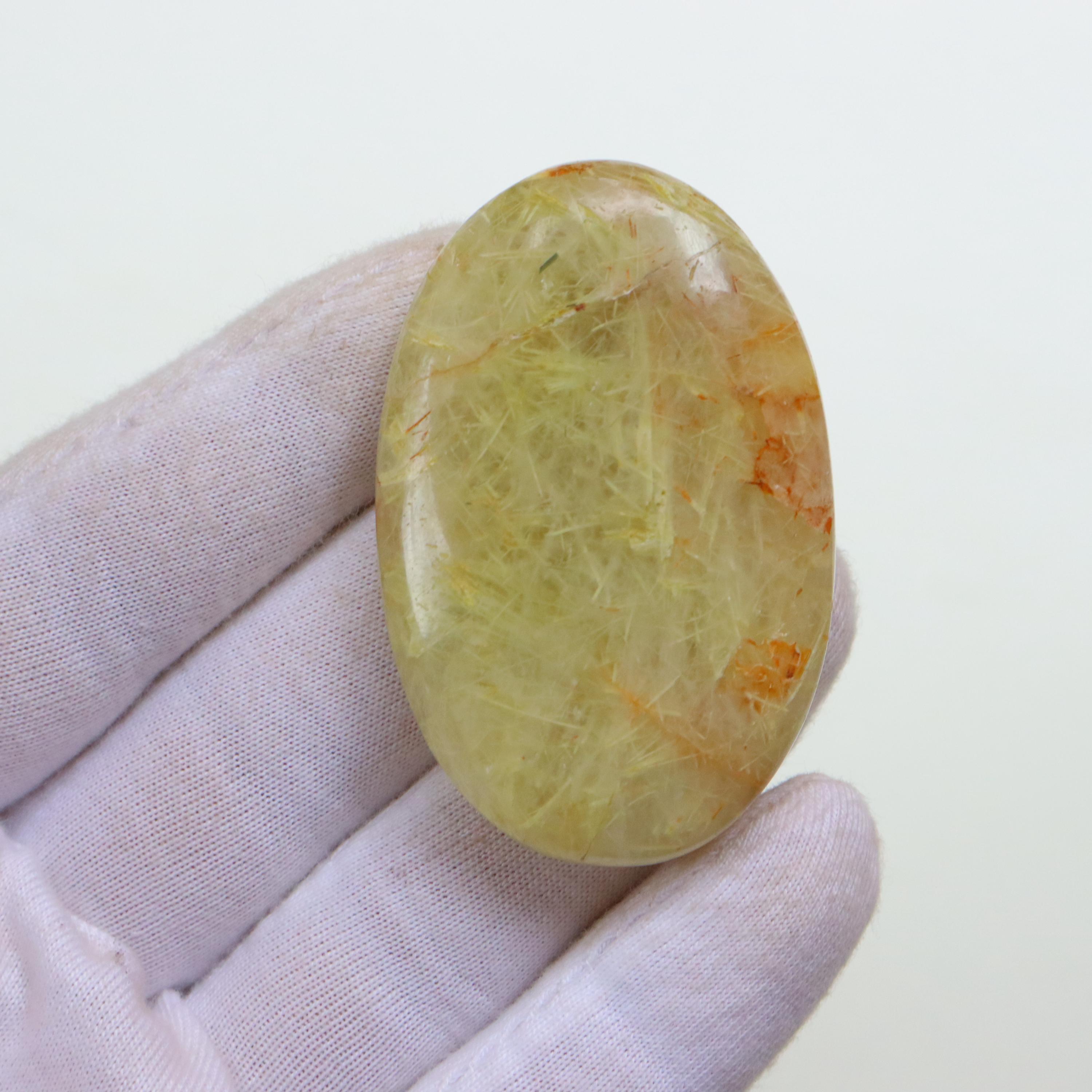 Golden Rutilated Quartz Palmstone Golden Rutilated Quartz Palmstone