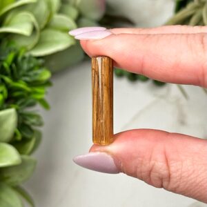 Rutilated Quartz Cylinder | 2g | - #10 (polished Gold Crystal Pocket Stone, Crown Chakra, Intuition)
