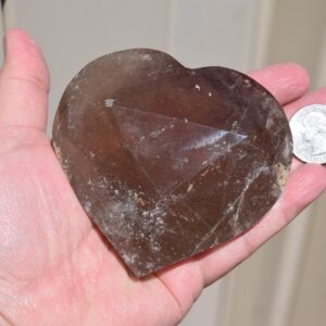 Large Faceted Rutilated Quartz Heart