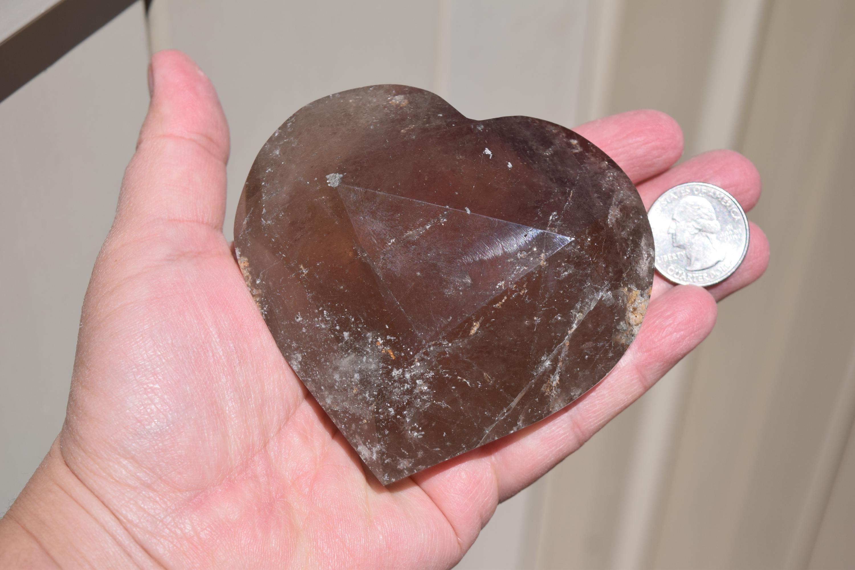 Large Faceted Rutilated Quartz Heart Large Faceted Rutilated Quartz Heart