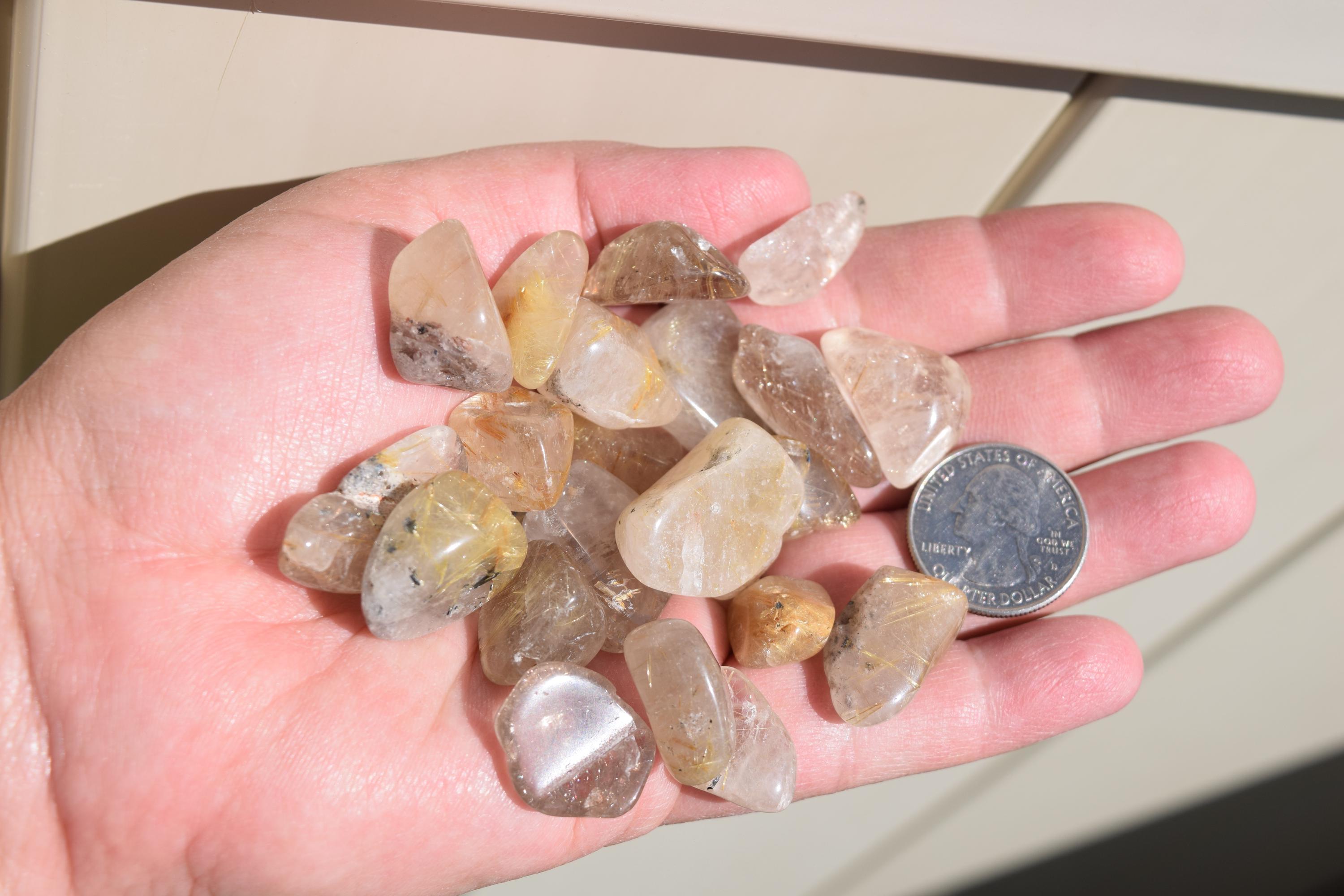Lot Of 100 Grams Rutilated Quartz Pebbles