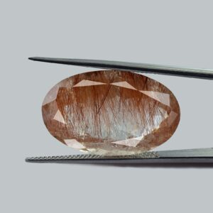 Multi Color Rutilated Quartz Faceted Oval 22x14mm Loose Gemstone - Genuine And Unique Rutile, Red Rutilated - Golden Rutile Quartz