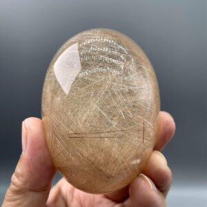 Natural Golden Rutilated Quartz Hair Crystal Ellipsoid palm,Tibetan Himalayan High Altitude Chakra crystal,Reiki Healing Palm,