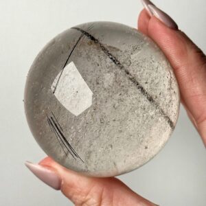 Rutilated Quartz Sphere | 48mm | - #1 (polished Clear Crystal Ball, Crown Chakra, Healing Stone)