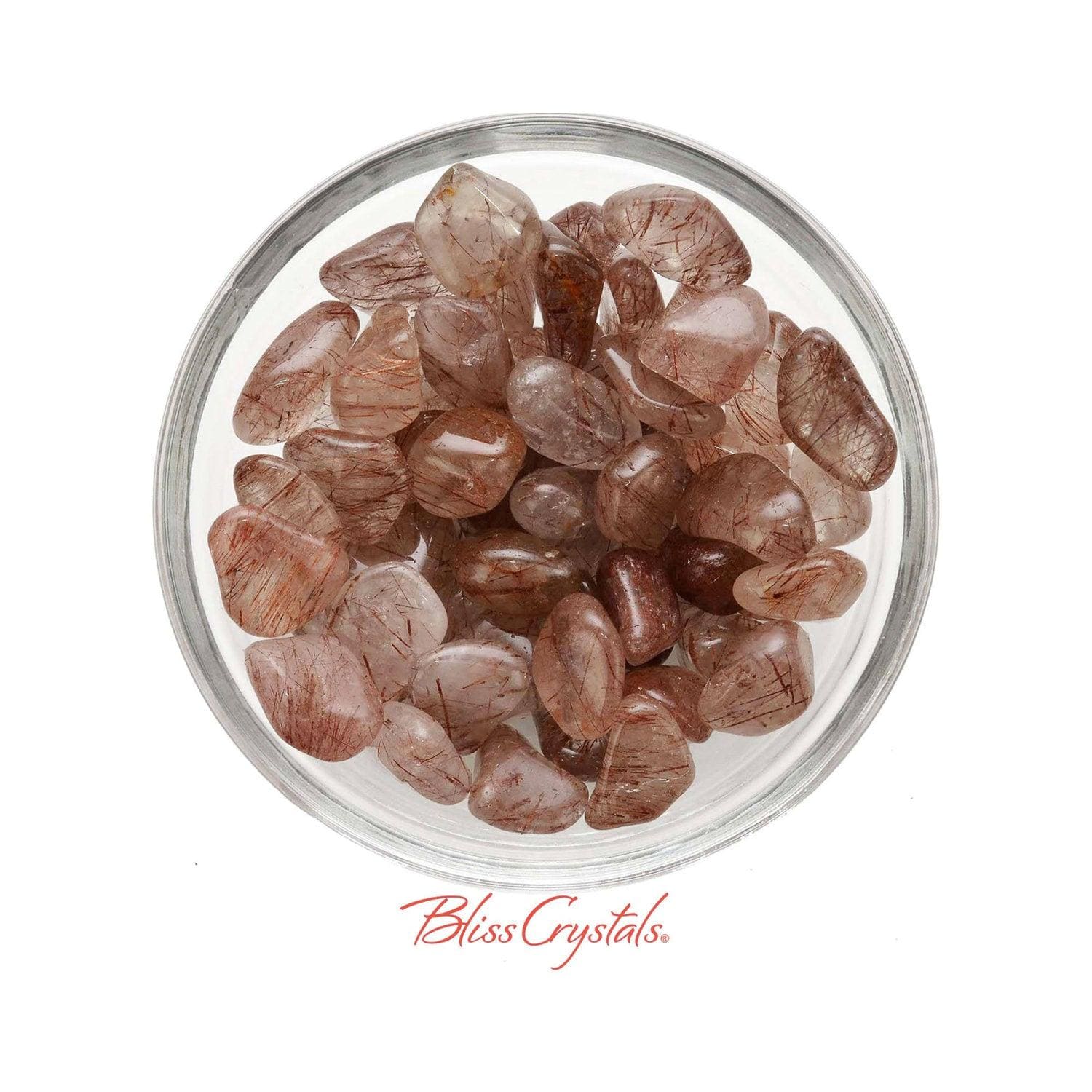 1 Red Rutilated Quartz Tumbled Stone, Medium Large Aka Angel Hair Crystal #rq20