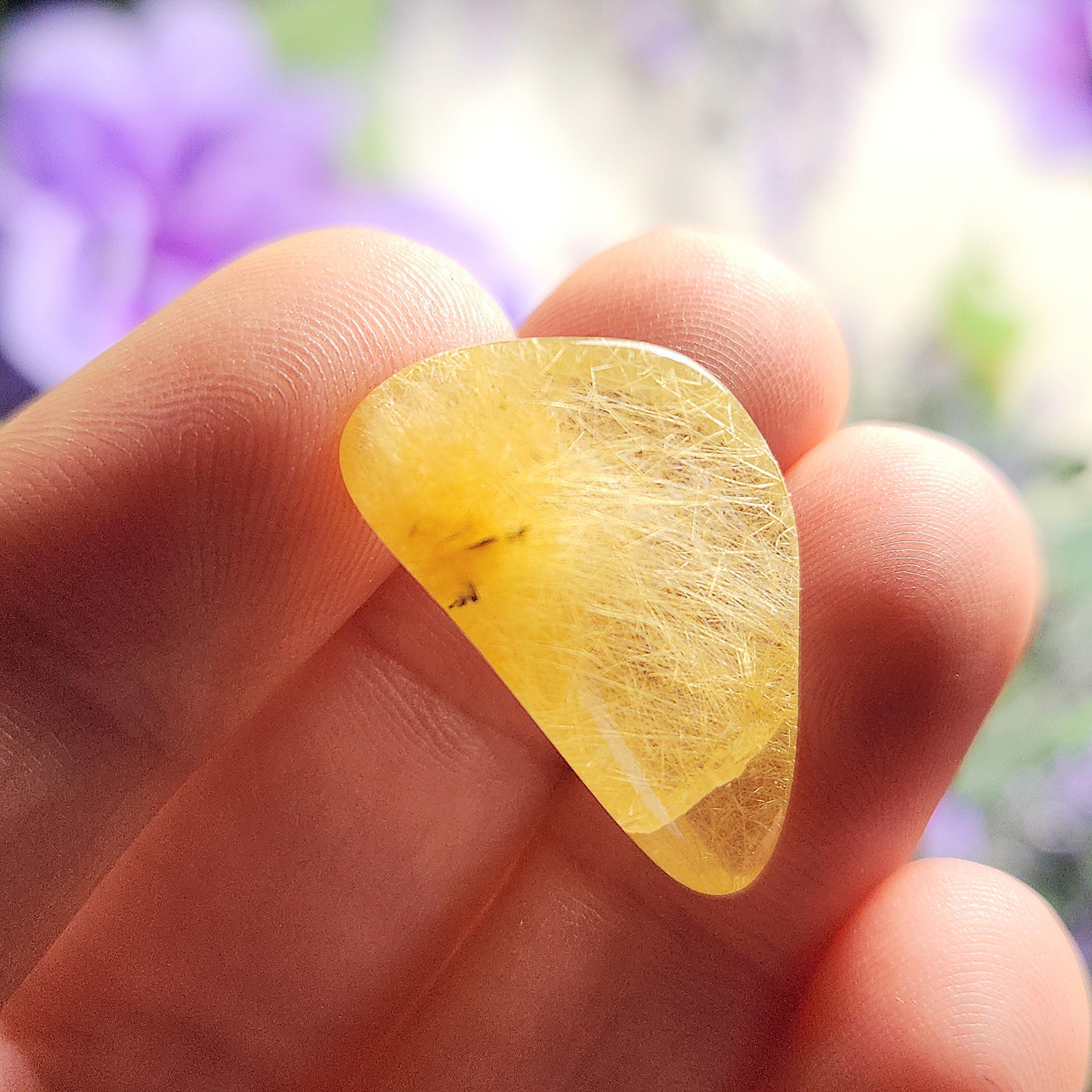Angel Hair Rutilated Quartz: Tumbled Golden Rutilated Crystal