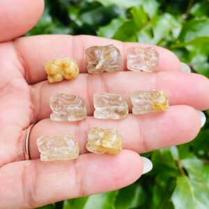 Rutilated Quartz Crystal Bunny: Tumbled Gemstone Carving (11-14MM)