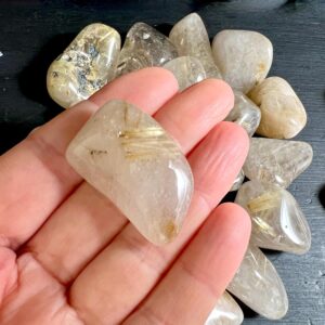 Rutilated Quartz Gemstone | Golden Rutile Tumble | A-grade | Manifestation Crystal | Self-confidence & Clarity