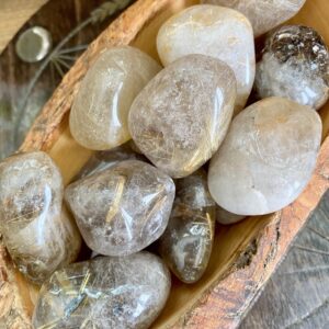 Golden Rutilated Quartz Tumbled Stone , Extra Large Crystal , Venus Hair Stone Gemstone