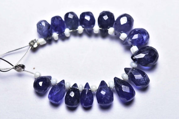 Blue Sapphire Teardrop Beads -15 Pcs - Natural Faceted Sapphire Tear Drop Briolettes - Size Is 4x6 - 8x5mm #2071 Blue Sapphire Teardrop Beads -15 Pcs - Natural Faceted Sapphire Tear Drop Briolettes - Size Is 4x6 - 8x5mm #2071