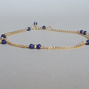 Sapphire Anklet: Gold Filled Layered Chain Ankle Bracelet Sapphire Anklet: Gold Filled Layered Chain Ankle Bracelet