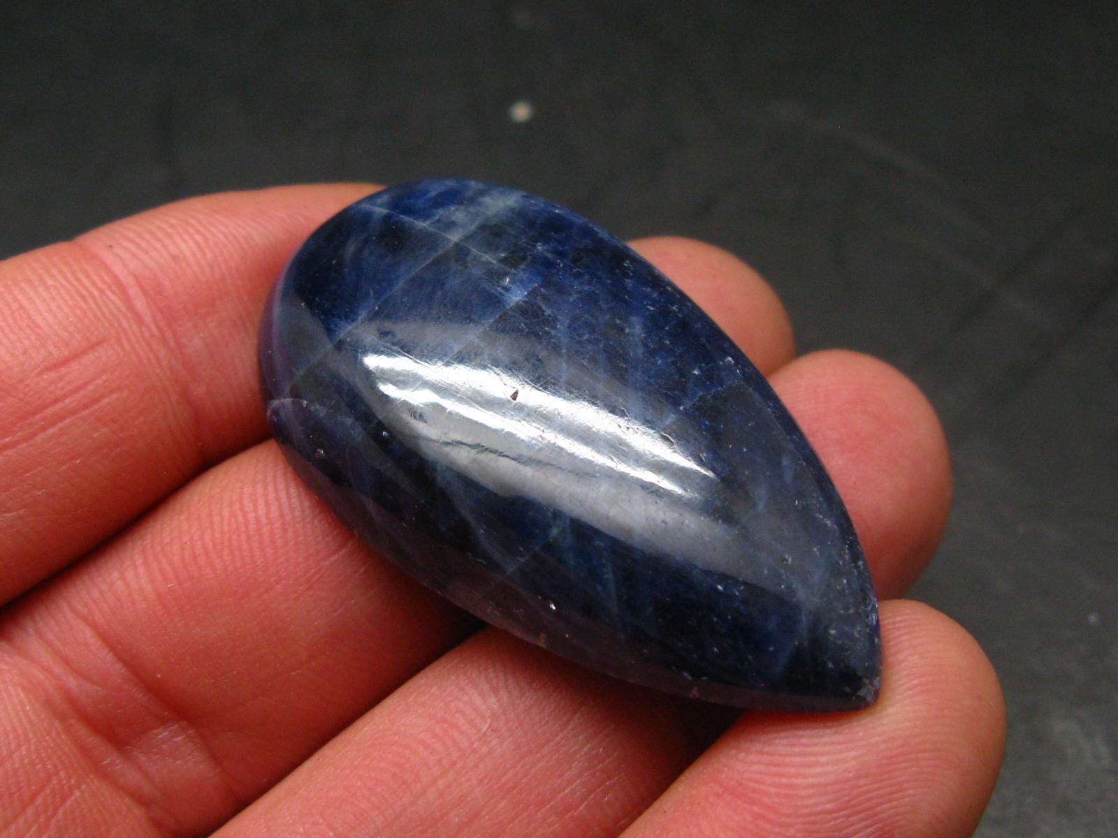 Blue Sapphire Corundum Cabochon From Madagascar - 1.8" - 23.01 Grams Blue Sapphire Corundum Cabochon From Madagascar - 1.8" - 23.01 Grams