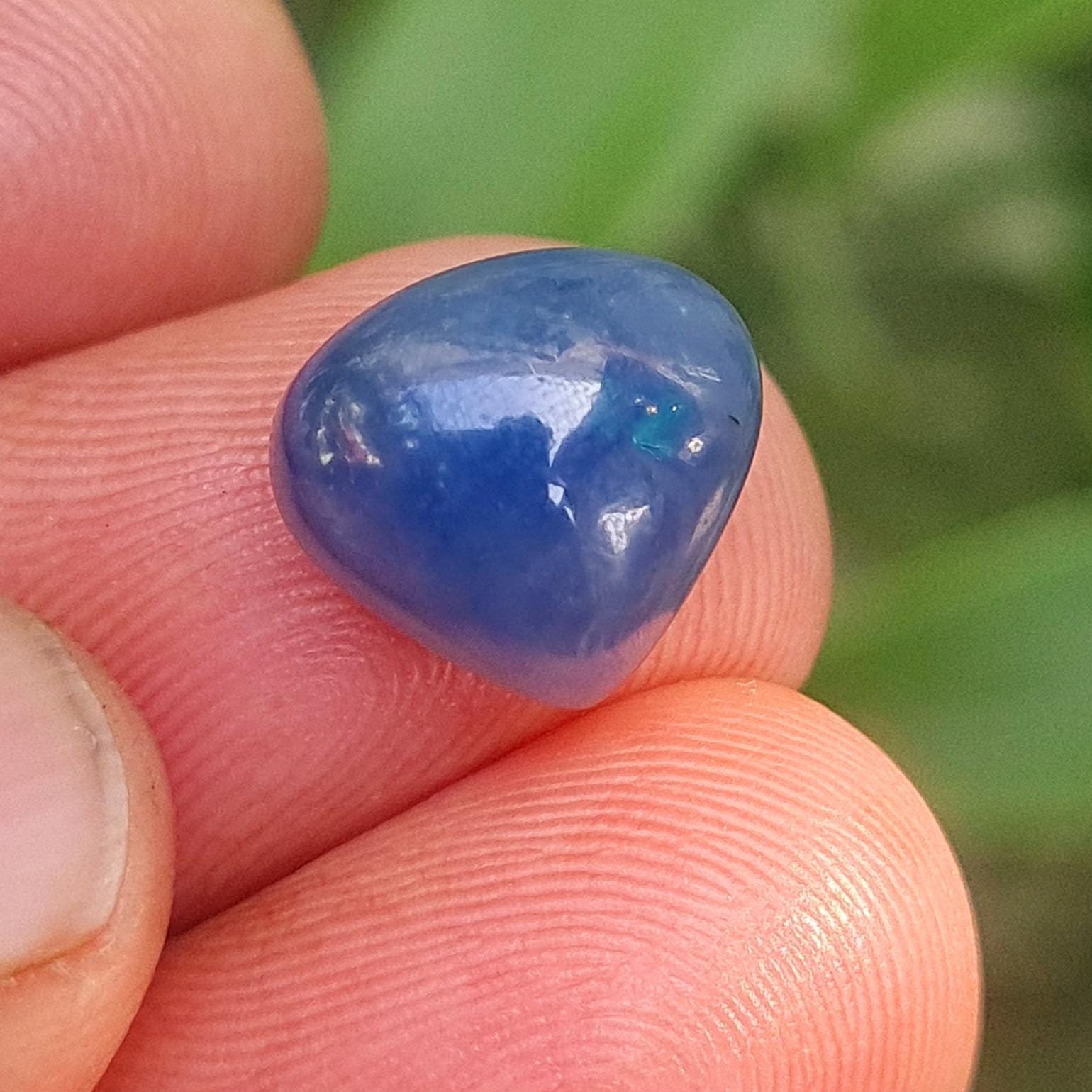 Handmade Natural Blue Sapphire Cabochon, 7.5 Carat Gemstone