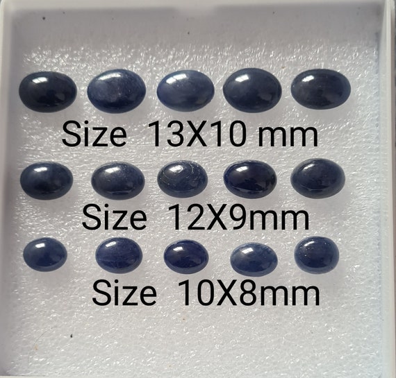 Natural Blue Sapphire Oval Cabochon: Handmade Gemstone (13x10, 12x9, 10x8 Mm)