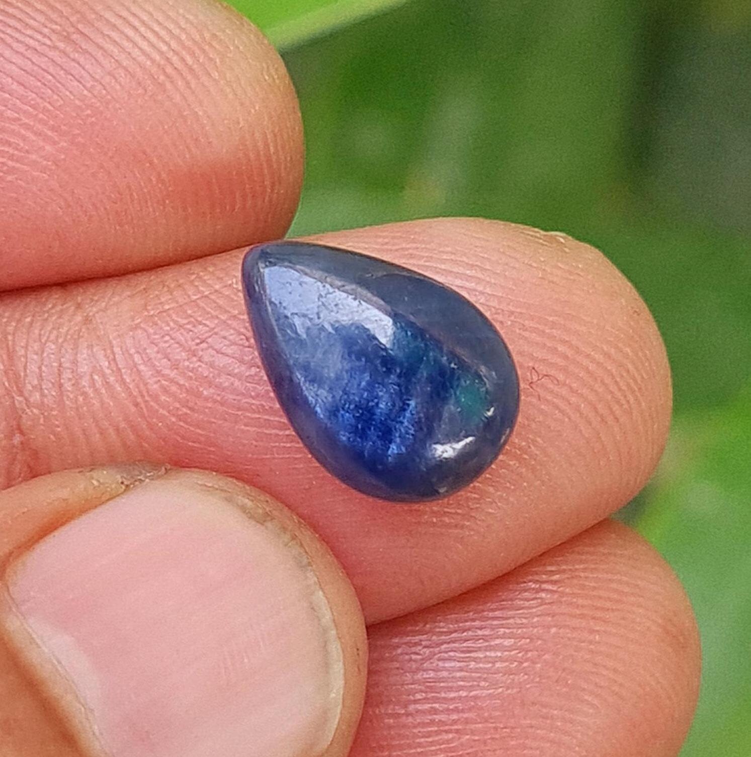 Natural Blue Sapphire Pear Cabochon: Loose Gemstone Natural Blue Sapphire Pear Cabochon: Loose Gemstone