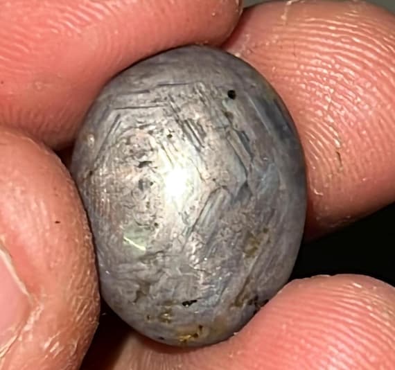 Natural Star Grey Sapphire Cabochon: Untreated Gemstone, September Birthstone (18x14x6 Mm, 16.40 Carats) Natural Star Grey Sapphire Cabochon: Untreated Gemstone, September Birthstone (18x14x6 Mm, 16.40 Carats)