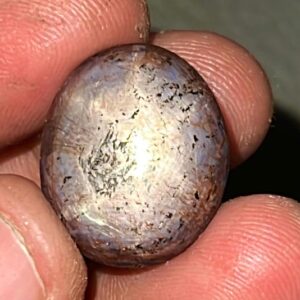 Natural Star Grey Sapphire Cabochon: Untreated Gemstone, September Birthstone (19X16X9 MM, 30.20 Carats)