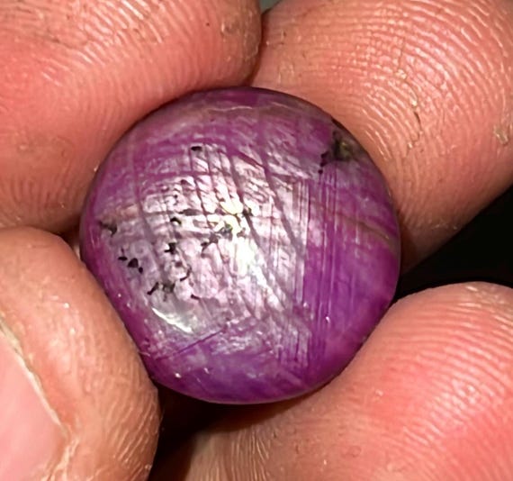 Natural Star Purple Sapphire Cabochon: Untreated Gemstone, 23.90 Carats