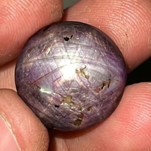 Natural Star Purple Sapphire Cabochon: September Birthstone (31.20 Carats, 18 MM)