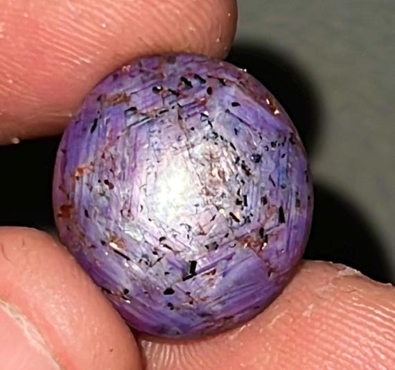 Natural Star Purple Sapphire Cabochon: September Birthstone (23.25 Carats)