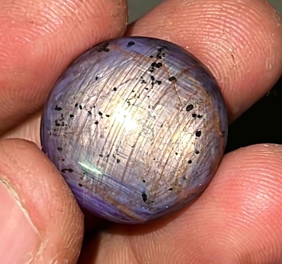 Natural Star Purple Sapphire Cabochon: September Birthstone (19 Mm, 36.65 Carats) Natural Star Purple Sapphire Cabochon: September Birthstone (19 Mm, 36.65 Carats)