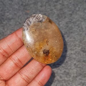 Natural Yellow With Grey Sapphire Cabochon: Rare Cabochon Gemstones (54x40x6 mm)