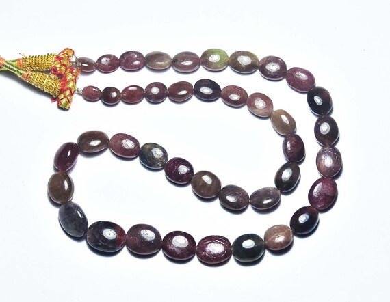 288 Cts Rare Bi Color Reddish Sapphire Nuggets Beads - 18 Inches - Natural Smooth Multi Sapphire Nuggets Strand - Size  9x7 - 11x14 Mm #1984