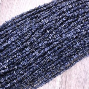 34" Long Natural Blue Sapphire Chips Beads,uncut Beads,blue Beads,4-5 Mm,jewelry Making,polished Smooth Beads,gemstone Beads,wholesale Price