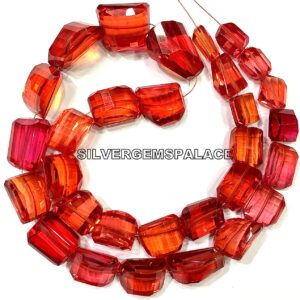 AAAA+ Rarest~Padparadscha Sapphire Faceted Nuggets Beads, Juicy Orange Beads,Sapphire Gemstone Beads,Large Size Beads,Jewelry Making Beads.