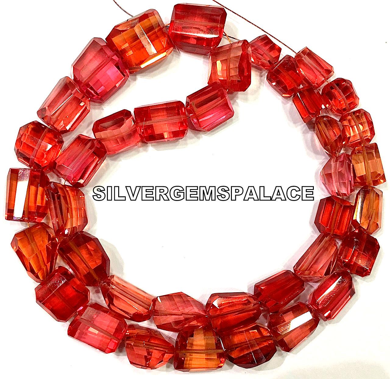 Aaaa+ Rarest~padparadscha Sapphire Faceted Nuggets Beads, Juicy Orange Beads,sapphire Gemstone Beads.jewelry Making Beads,sparkling Beads,