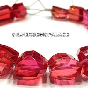 AAAA+ Rarest~Padparadscha Orange Sapphire Faceted Nuggets Beads,Reddish Orange Color Beads,Sapphire Nuggets Gemstone Beads String 6”