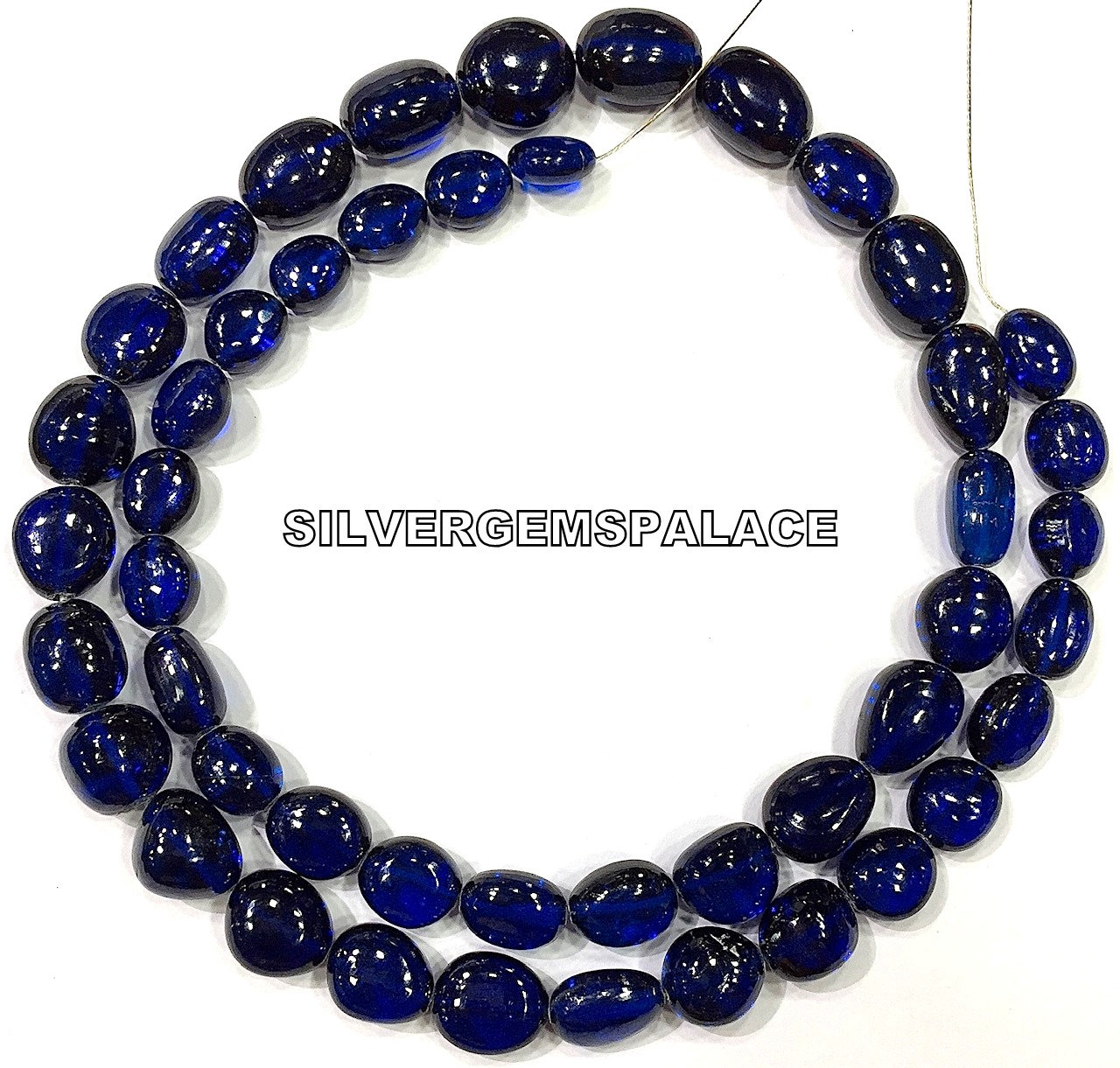 Blue Sapphire Smooth Nuggets Beads Necklace Polished Nuggets Gemstone Beads Aaaa+ Royal Blue Sapphire Nuggets Beads Birthday Gift.