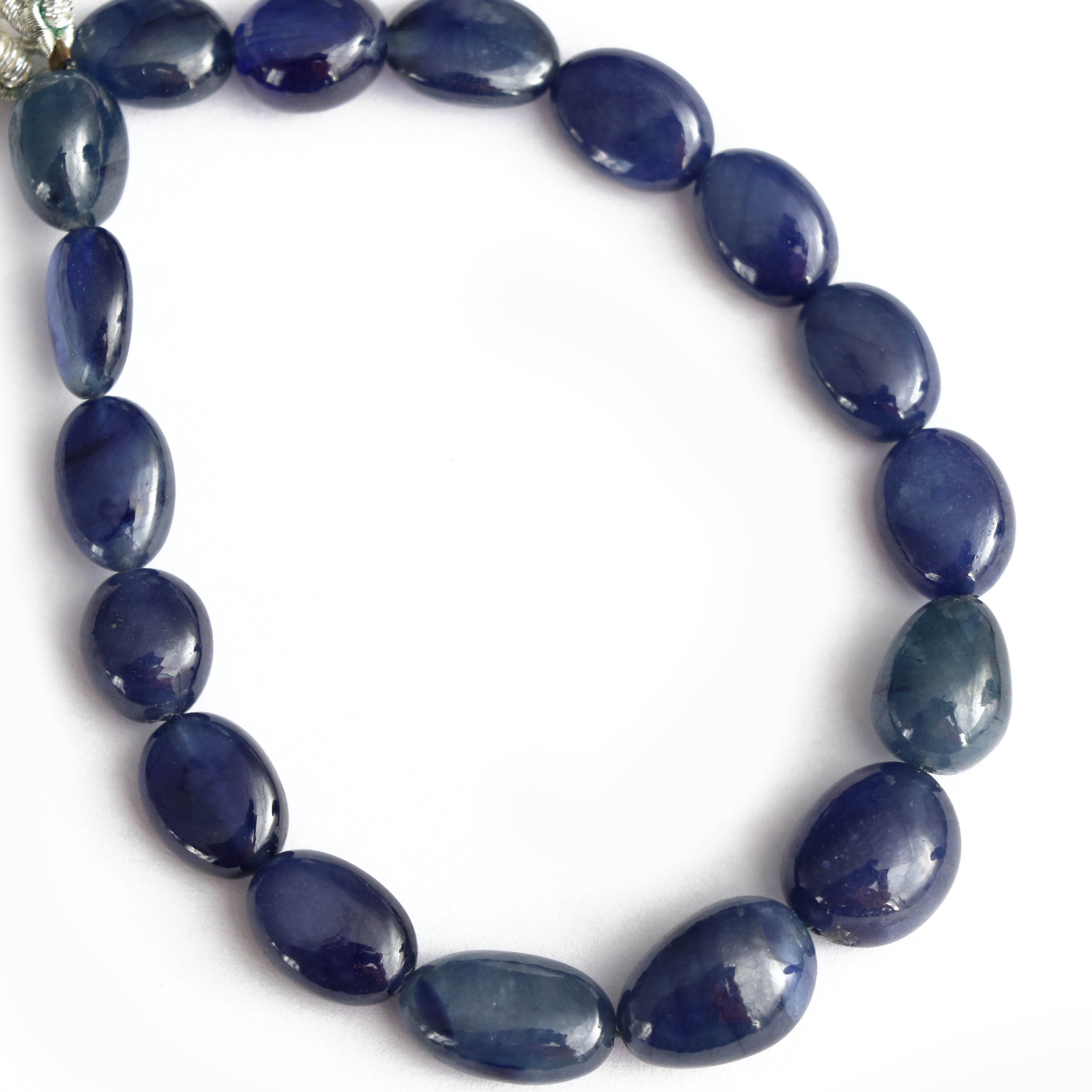 Blue Sapphire Smooth Tumble Beads, 7x9 Mm To 9x12 Mm, Blue Sapphire Tumble, Sapphrie Jewelry Making Gemstone Beads, 7 Inch Full Strand