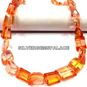 Extremely Rare~AAAA+ Padparadscha Sapphire Faceted Nuggets Beads Peach Sapphire Nuggets Beads Sapphire Gemstone Beads Jewelry Making Beads.