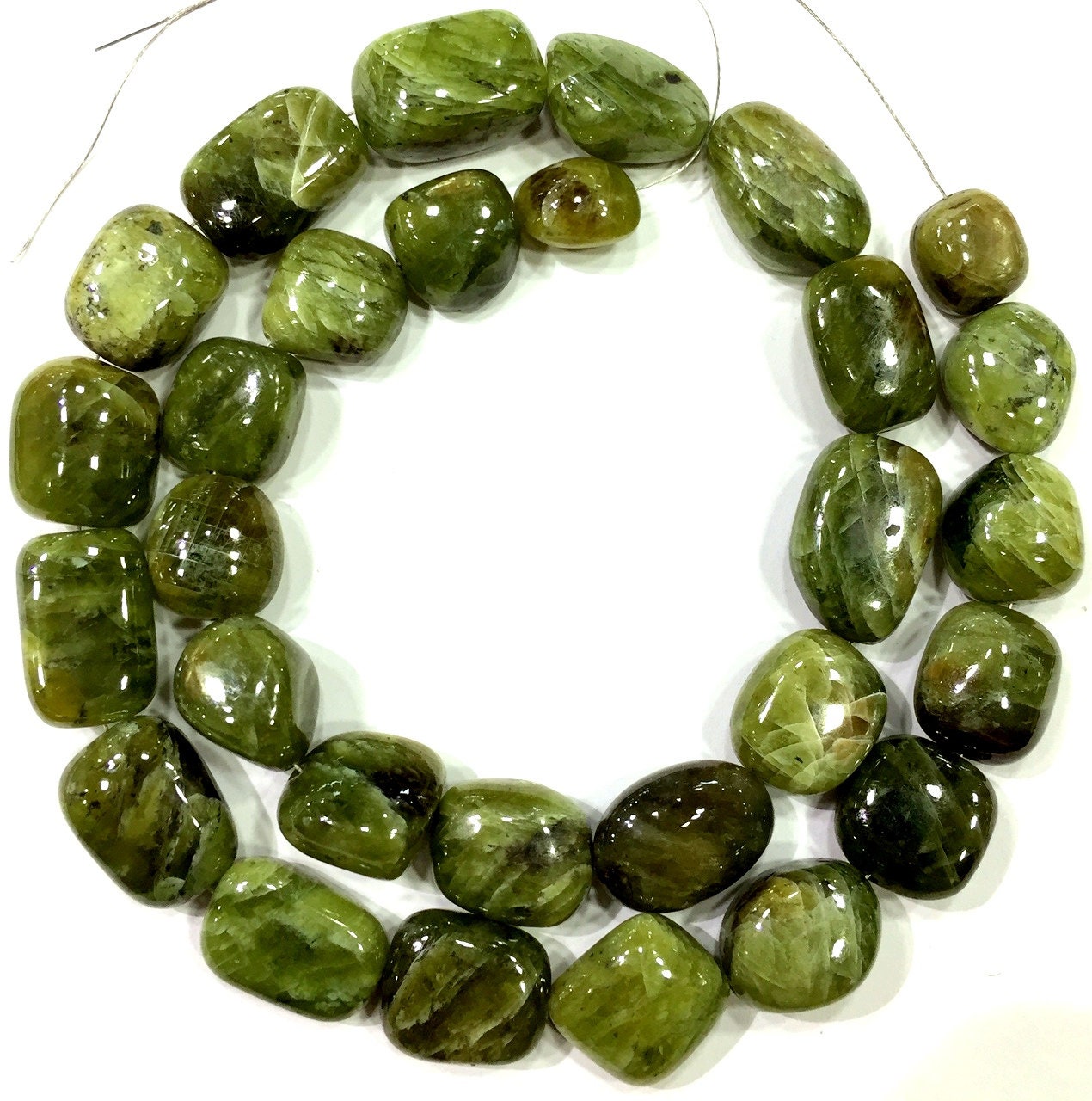 Extremely Rare~natural Green Sapphire Smooth Nuggets Beads Free Form Nuggets Luster Green Sapphire Gemstone Beads Polished Nuggets Beads.