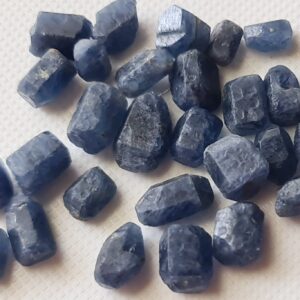 Natural Blue Sapphire Rough, Un Drilled Raw Sapphire For Jewelry, Loose Sapphire Gemstone 5.5-8mm, 5 Pcs - Pksg225