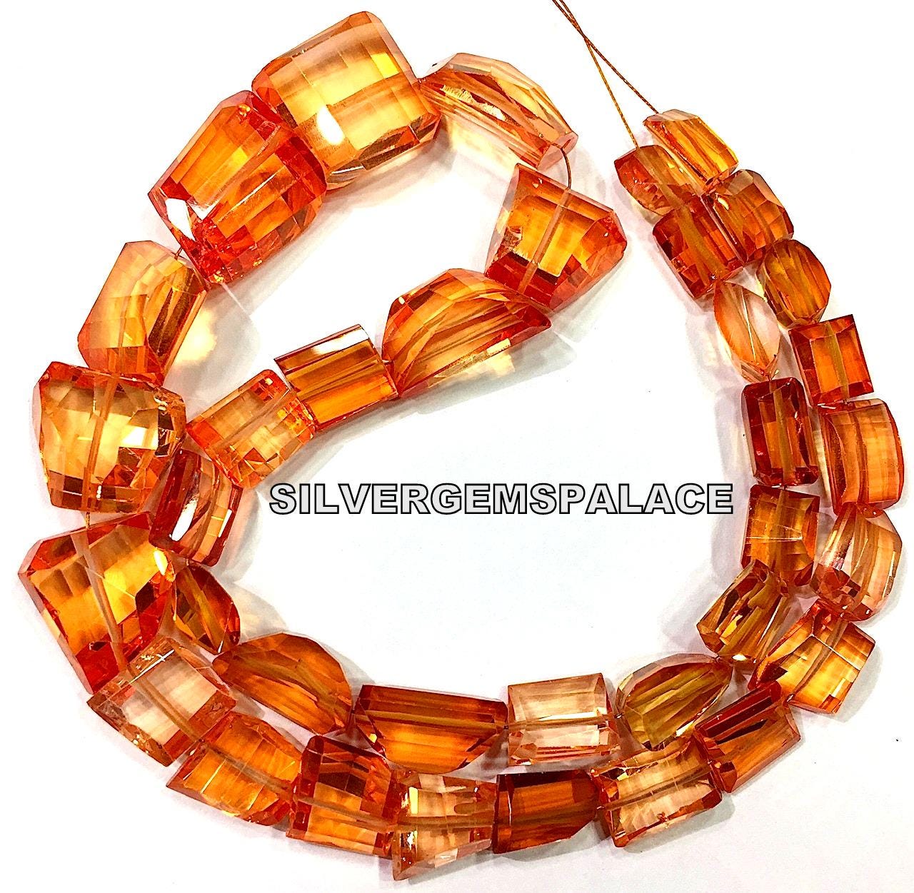 Padparadscha Sapphire Faceted Nuggets Beads Peach Sapphire Nuggets Beads Sapphire Gemstone Beads Great Cut Stone Nuggets Beads Charming Bead