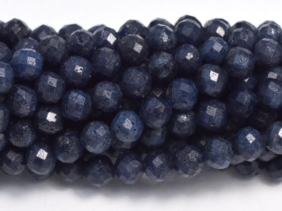 Blue Sapphire, 4mm(4.5mm) Micro Faceted Round, 15.5 Inch, Approx. 92 Beads, Hole 0.5mm (162025009)