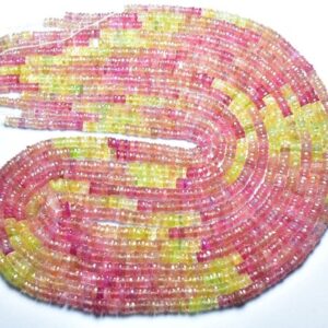 Super Quality Multi Sapphire Tyre Beads - 16 Inches - Natural Most Beautiful Micro Faceted Multi Sapphire Tyre - Size Is 3 - 4.5 Mm #2052