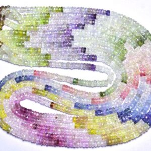 Superb Quality Multi Sapphire Tyre Bead - 8.5 Inches - Natural Most Beautiful Micro Faceted Multi Sapphire Tyre - Size Is 3.5 - 3.8 Mm #1155