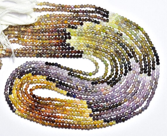 Superb Tunduru Multi Sapphire Rondelle Beads - 12 Inches - Natural Super Quality Faceted Sapphire Rondelles - Size Is  2.5 Mm #2835