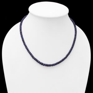 Blue Sapphire Beaded Necklace 4mm-6mm, Sapphire Beads Necklace- faceted rondelle blue gemstone jewelry-Best Gift For Her Blue Sapphire Beaded Necklace 4mm-6mm, Sapphire Beads Necklace- faceted rondelle blue gemstone jewelry-Best Gift For Her