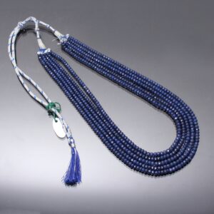Blue Sapphire Beaded Necklace, Faceted Rondelle, Multi Strand Layered Necklace Blue Sapphire Beaded Necklace, Faceted Rondelle, Multi Strand Layered Necklace