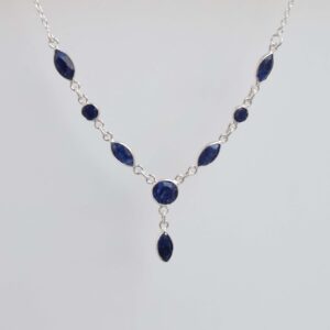 Blue Sapphire Sterling Silver Necklace: Handmade September Birthstone Jewelry Blue Sapphire Sterling Silver Necklace: Handmade September Birthstone Jewelry