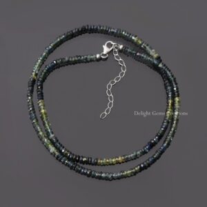 Embrace the Enchanting Hues of Nature with This Shaded Sapphire Beaded Necklace,3-3.5mm Teal Blue and Green Multi Sapphire Gemstone Necklace Embrace the Enchanting Hues of Nature with This Shaded Sapphire Beaded Necklace,3-3.5mm Teal Blue and Green Multi Sapphire Gemstone Necklace