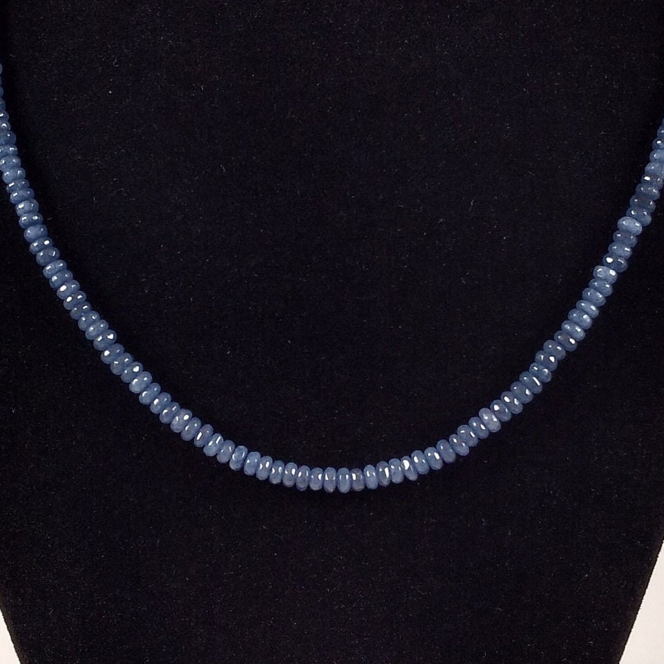 Faceted Sapphire And Sterling Silver Necklace Handmade By Chris Hay