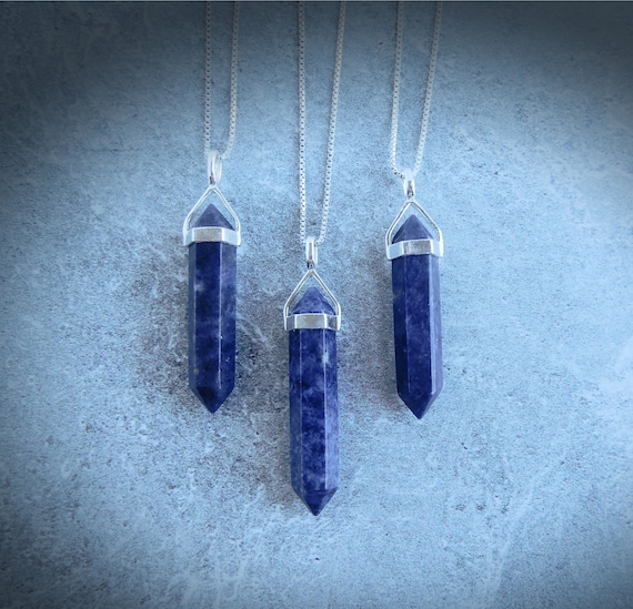 Sapphire Necklace, Raw Sapphire Necklace, Genuine Sapphire, Boho Necklace, Sapphire Point, September Birthstone, Gemstone Appeal, Gsa