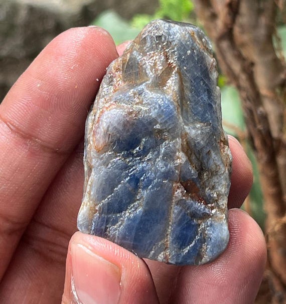 Blue Sapphire  Raw Crystal - Birthstone , Gemstone Sapphire Crystal Raw Kashmir Sapphire Untreated Stone Of Prosperity Healing Crystal 345cr