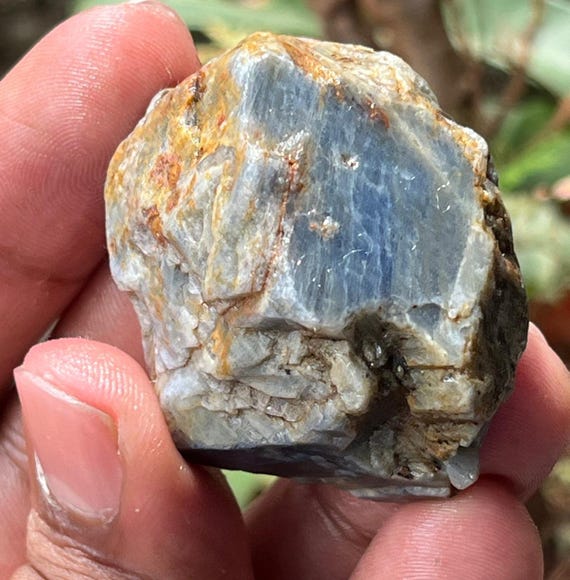 Blue Sapphire  Raw Crystal - Birthstone , Gemstone Sapphire Crystal Raw Kashmir Sapphire Untreated Stone Of Prosperity Healing Crystal 310cr