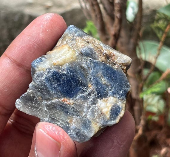 Blue Sapphire  Raw Crystal - Birthstone , Gemstone Sapphire Crystal Raw Kashmir Sapphire Untreated Stone Of Prosperity Healing Crystal 335cr